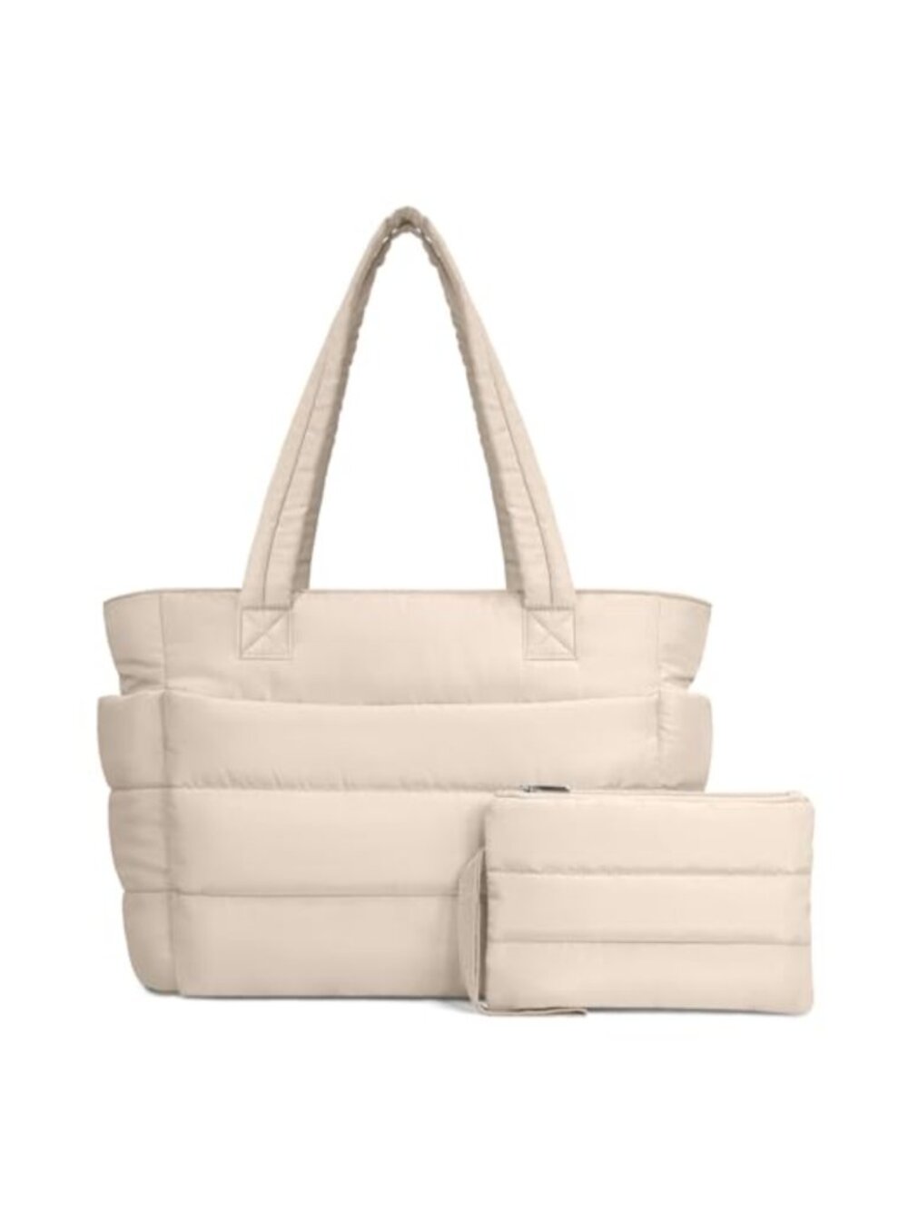 Puffer Tote Bag Lightweight Quilted Shoulder Bag with Compartments